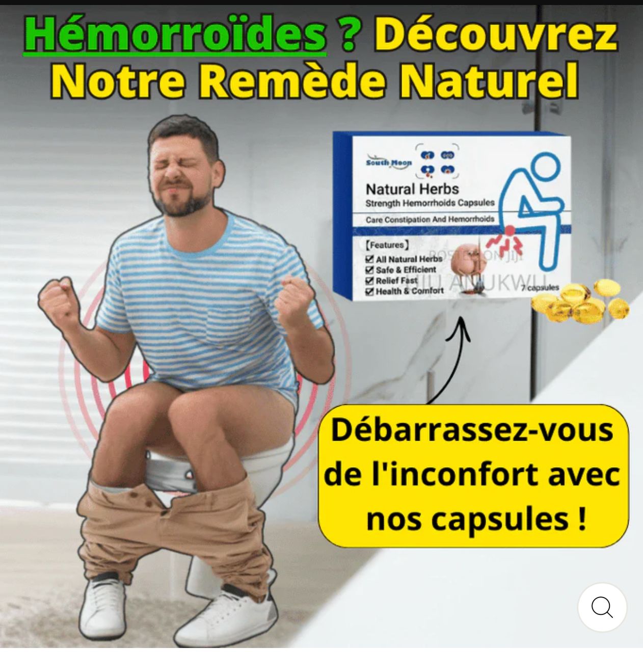 Capsules South Moon-Soulagement Naturel des Hémorroïdes